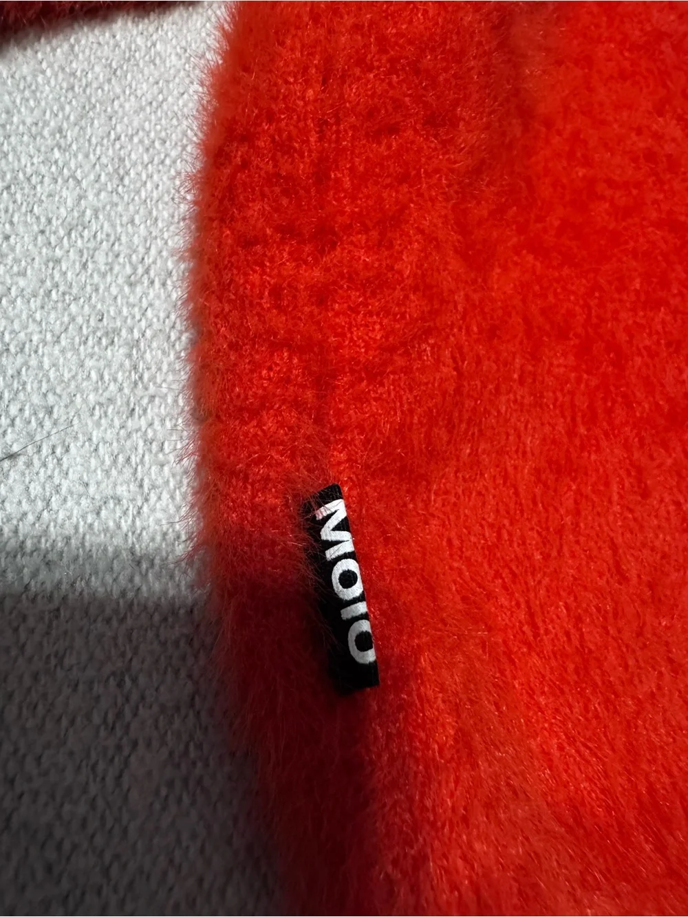 Molo Bright Orange Fuzzy Childs Cardigan